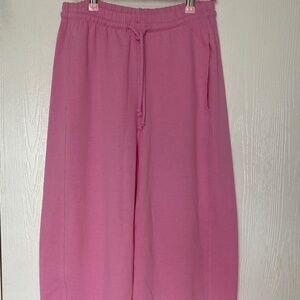 Pink cotton jogger pants
